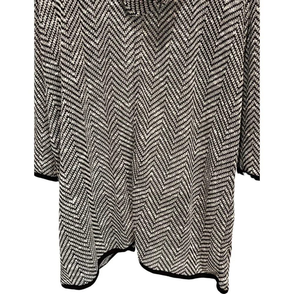 Anthropologie Maeve Bedford Black Herringbone Hooded Cardigan Sweater Size Small - Picture 7 of 11